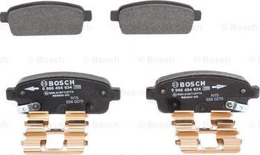 BOSCH 0 986 494 634 - Əyləc altlığı dəsti, əyləc diski furqanavto.az