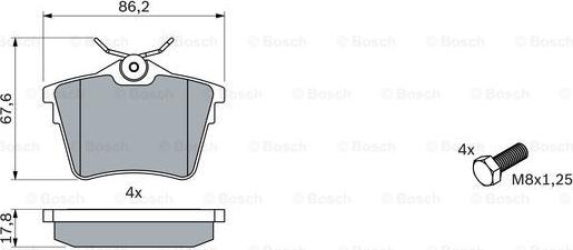 BOSCH 0 986 494 095 - Əyləc altlığı dəsti, əyləc diski furqanavto.az