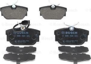 BOSCH 0 986 494 051 - Əyləc altlığı dəsti, əyləc diski furqanavto.az