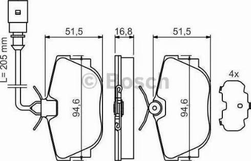 BOSCH 986424542 - Əyləc altlığı dəsti, əyləc diski furqanavto.az