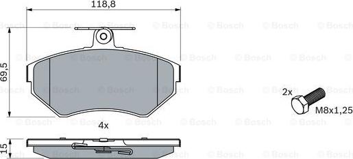 BOSCH 0 986 494 010 - Əyləc altlığı dəsti, əyləc diski www.furqanavto.az