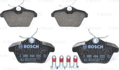 BOSCH 0 986 494 020 - Əyləc altlığı dəsti, əyləc diski furqanavto.az