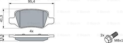 BOSCH 0 986 494 023 - Əyləc altlığı dəsti, əyləc diski furqanavto.az