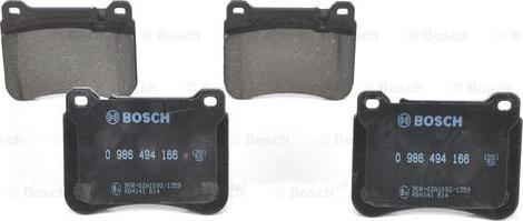 BOSCH 0 986 494 166 - Əyləc altlığı dəsti, əyləc diski furqanavto.az