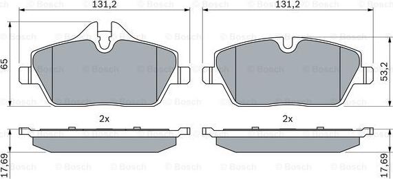 BOSCH 0 986 494 120 - Əyləc altlığı dəsti, əyləc diski furqanavto.az