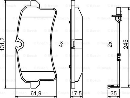 BOSCH 0 986 494 842 - Əyləc altlığı dəsti, əyləc diski furqanavto.az