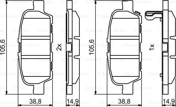 BOSCH 0 986 494 857 - Əyləc altlığı dəsti, əyləc diski furqanavto.az