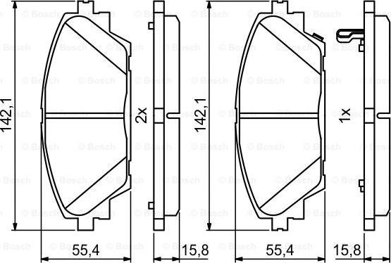 BOSCH 0 986 494 804 - Əyləc altlığı dəsti, əyləc diski furqanavto.az