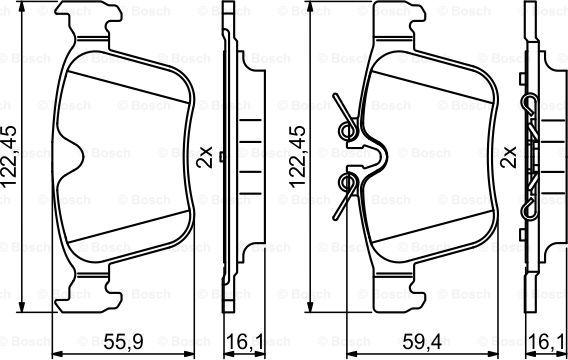 BOSCH 0 986 494 819 - Əyləc altlığı dəsti, əyləc diski furqanavto.az