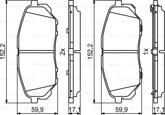 BOSCH 0 986 494 827 - Əyləc altlığı dəsti, əyləc diski furqanavto.az