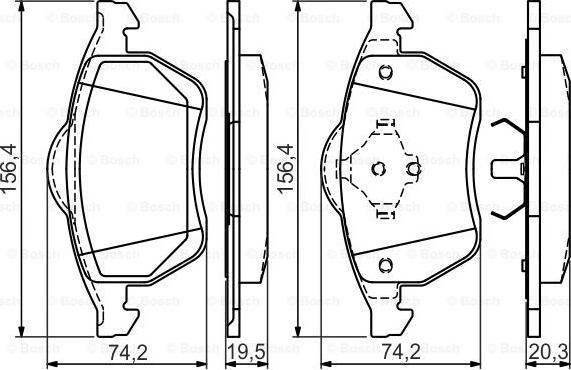 BOSCH 0 986 494 390 - Əyləc altlığı dəsti, əyləc diski www.furqanavto.az