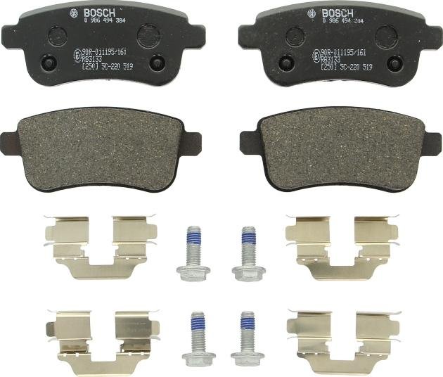 BOSCH 0 986 494 384 - Əyləc altlığı dəsti, əyləc diski furqanavto.az