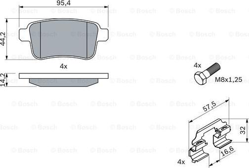 BOSCH 0 986 494 331 - Əyləc altlığı dəsti, əyləc diski furqanavto.az