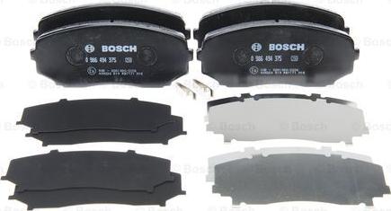 BOSCH 0 986 494 375 - Əyləc altlığı dəsti, əyləc diski www.furqanavto.az