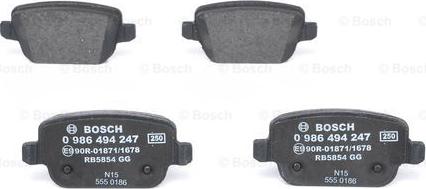 BOSCH 0 986 494 247 - Əyləc altlığı dəsti, əyləc diski www.furqanavto.az