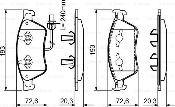 BOSCH 0 986 494 200 - Əyləc altlığı dəsti, əyləc diski furqanavto.az