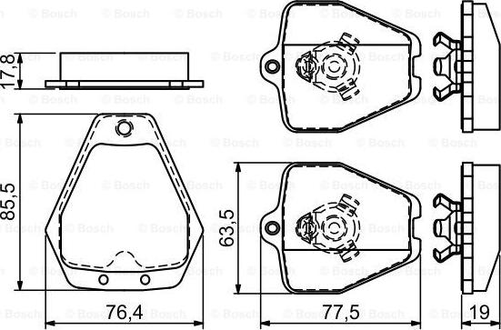 BOSCH 0 986 494 215 - Əyləc altlığı dəsti, əyləc diski furqanavto.az