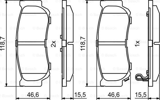 BOSCH 0 986 494 230 - Əyləc altlığı dəsti, əyləc diski furqanavto.az