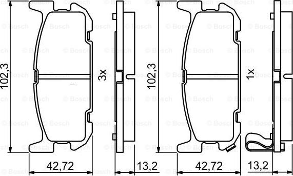 BOSCH 0 986 494 226 - Əyləc altlığı dəsti, əyləc diski furqanavto.az