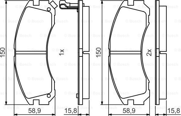 BOSCH 0 986 495 491 - Əyləc altlığı dəsti, əyləc diski furqanavto.az