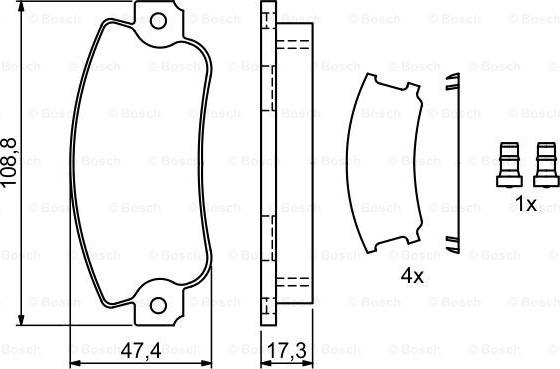 BOSCH 0 986 495 456 - Əyləc altlığı dəsti, əyləc diski furqanavto.az