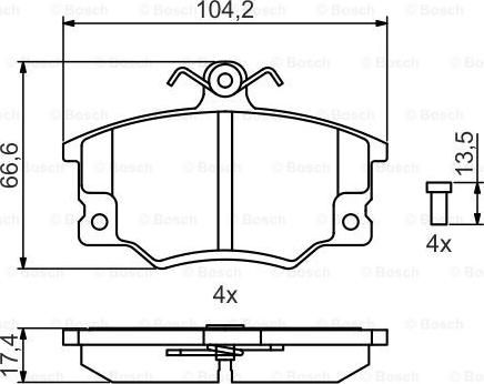 BOSCH 0 986 495 465 - Əyləc altlığı dəsti, əyləc diski furqanavto.az