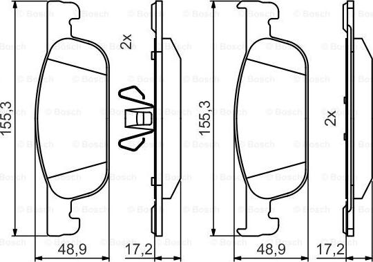 BOSCH 0 986 495 424 - Əyləc altlığı dəsti, əyləc diski furqanavto.az