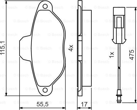 BOSCH 0 986 495 475 - Əyləc altlığı dəsti, əyləc diski furqanavto.az