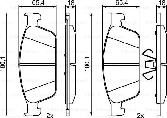 BOSCH 0 986 495 388 - Əyləc altlığı dəsti, əyləc diski furqanavto.az