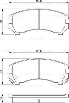 BOSCH 0 986 493 450 - Əyləc altlığı dəsti, əyləc diski furqanavto.az