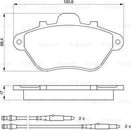 BOSCH 0 986 460 950 - Əyləc altlığı dəsti, əyləc diski furqanavto.az