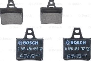 BOSCH 0 986 460 958 - Əyləc altlığı dəsti, əyləc diski furqanavto.az