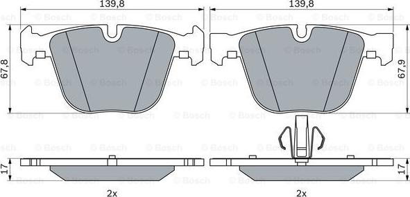 BOSCH 0 986 424 612 - Əyləc altlığı dəsti, əyləc diski furqanavto.az