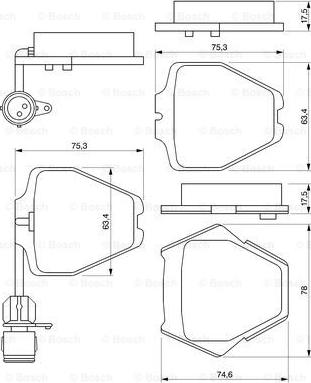 BOSCH 0 986 424 689 - Əyləc altlığı dəsti, əyləc diski furqanavto.az