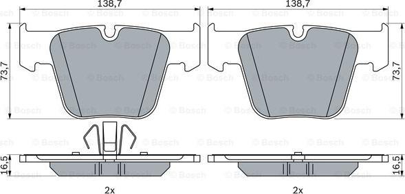 BOSCH 0 986 424 624 - Əyləc altlığı dəsti, əyləc diski furqanavto.az