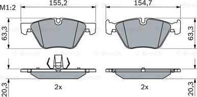 BOSCH 0 986 424 621 - Əyləc altlığı dəsti, əyləc diski furqanavto.az