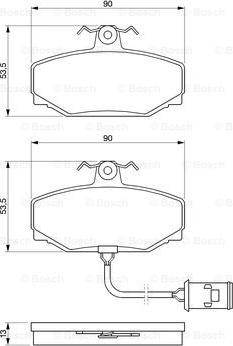 BOSCH 0 986 424 019 - Əyləc altlığı dəsti, əyləc diski furqanavto.az