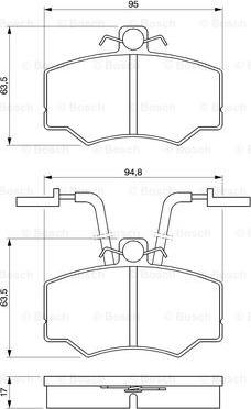 BOSCH 0 986 424 184 - Əyləc altlığı dəsti, əyləc diski furqanavto.az