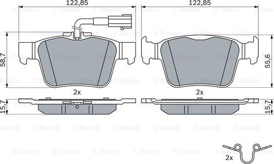 BOSCH 0 986 424 848 - Əyləc altlığı dəsti, əyləc diski furqanavto.az