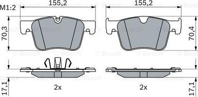 BOSCH 0 986 424 860 - Əyləc altlığı dəsti, əyləc diski furqanavto.az