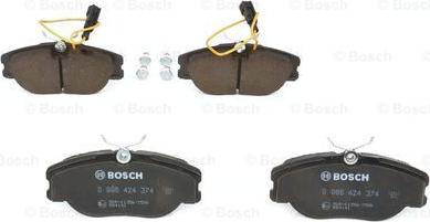 BOSCH 0 986 424 374 - Əyləc altlığı dəsti, əyləc diski furqanavto.az