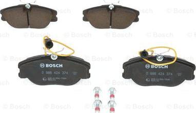 BOSCH 0 986 424 374 - Əyləc altlığı dəsti, əyləc diski furqanavto.az