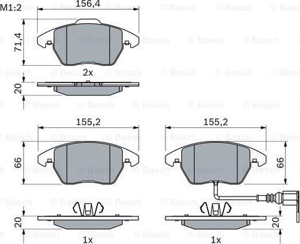 BOSCH 0 986 424 797 - Əyləc altlığı dəsti, əyləc diski furqanavto.az