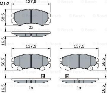 BOSCH 0 986 424 760 - Əyləc altlığı dəsti, əyləc diski furqanavto.az