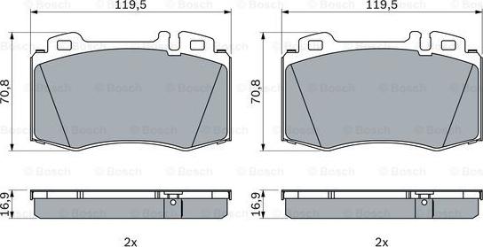 BOSCH 0 986 424 705 - Əyləc altlığı dəsti, əyləc diski furqanavto.az