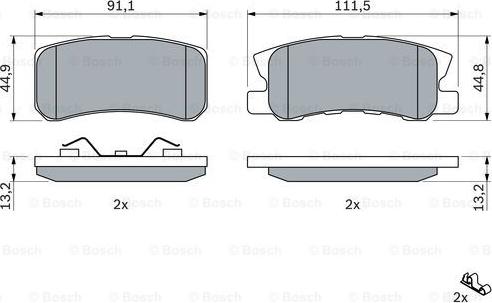 BOSCH 0 986 424 717 - Əyləc altlığı dəsti, əyləc diski www.furqanavto.az