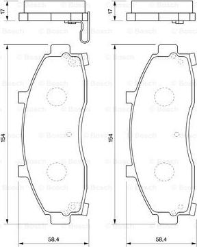 BOSCH 0 986 424 726 - Əyləc altlığı dəsti, əyləc diski furqanavto.az