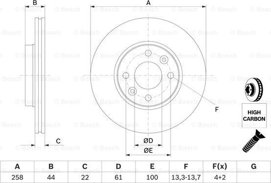 BOSCH 0 986 479 556 - Əyləc Diski furqanavto.az