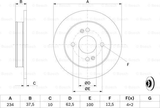 BOSCH 0 986 479 256 - Əyləc Diski furqanavto.az