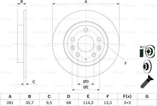 BOSCH 0 986 479 E55 - Əyləc Diski furqanavto.az